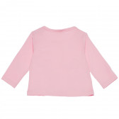 Bluză roz din bumbac cu aplicație pentru fetițe Boboli 155046 2