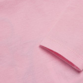 Bluză roz din bumbac cu aplicație pentru fetițe Boboli 155048 4
