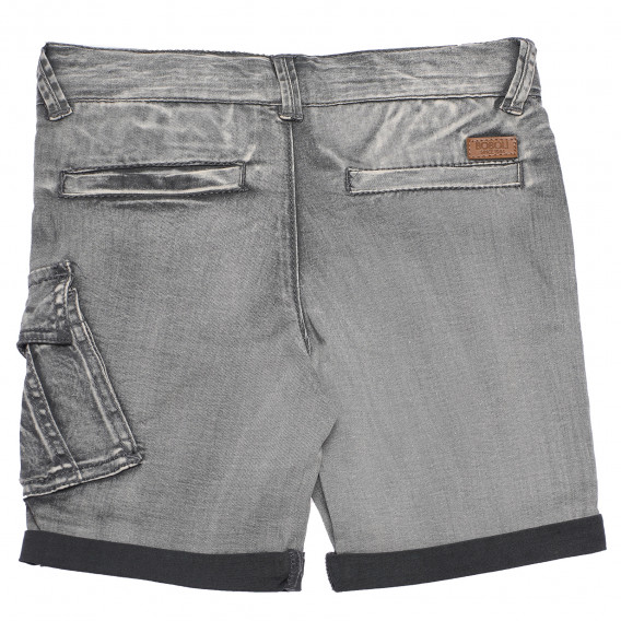 Pantaloni scurți din denim cu efect purtat pentru băieți, gri Boboli 155081 6