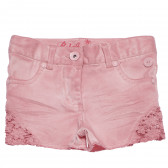 Pantaloni roz, scurți, din denim, cu dantelă, pentru fete Boboli 155092 5