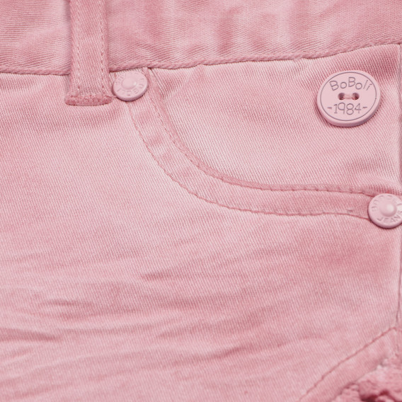 Pantaloni roz, scurți, din denim, cu dantelă, pentru fete Boboli 155094 7