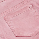 Pantaloni roz, scurți, din denim, cu dantelă, pentru fete Boboli 155095 8