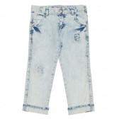Jeans cu aspect uzat și petice, albastru deschis Boboli 155212 
