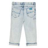 Jeans cu aspect uzat și petice, albastru deschis Boboli 155213 2