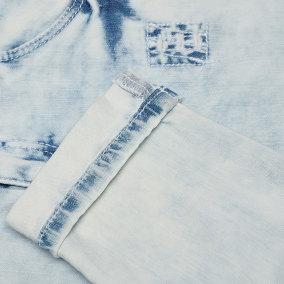 Jeans cu aspect uzat și petice, albastru deschis Boboli 155215 4