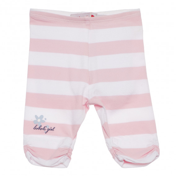 Leggings pentru bebeluși, cu dungi albe și roz Boboli 155301 