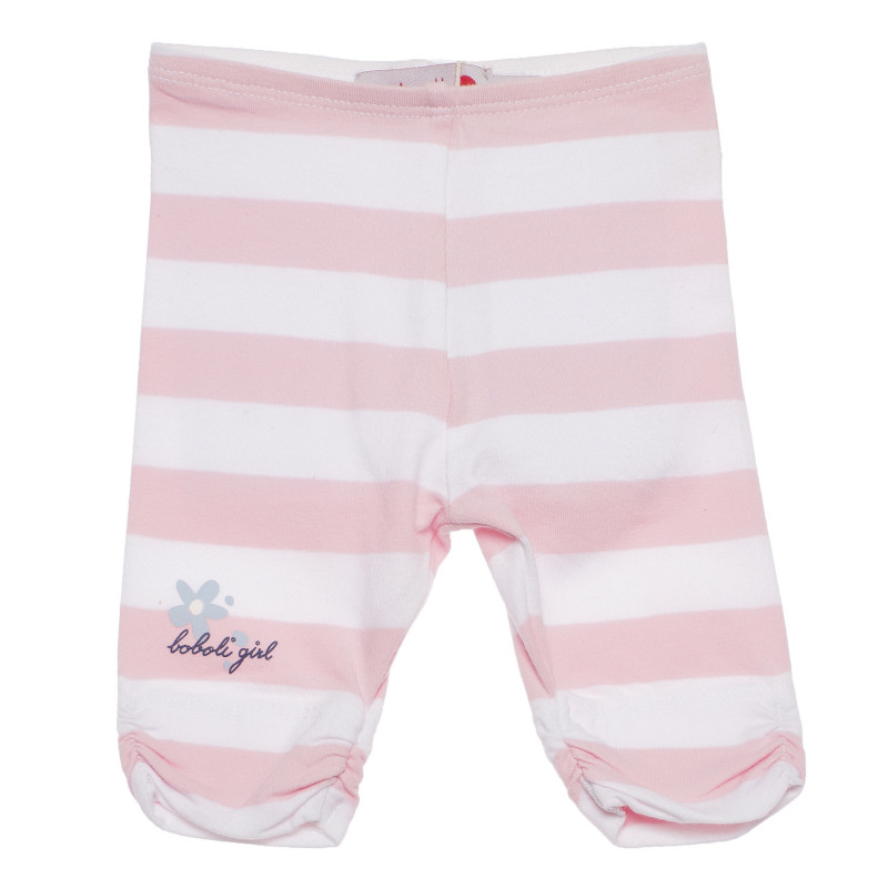 Leggings pentru bebeluși, cu dungi albe și roz  155301