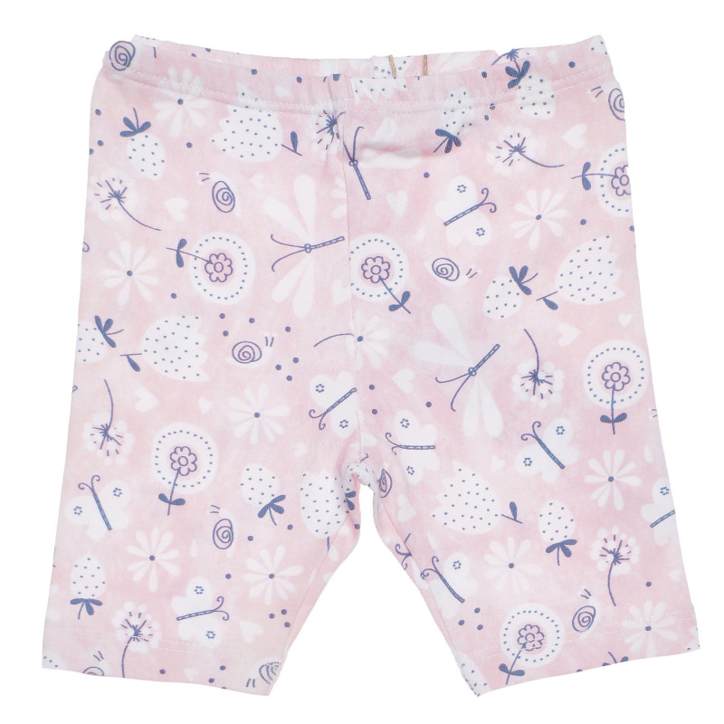 Leggings cu imprimeu floral pentru fetițe, roz  155304