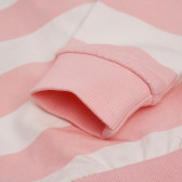 Hanorac cu glugă în dungi albe roz pentru fete Boboli 155409 4