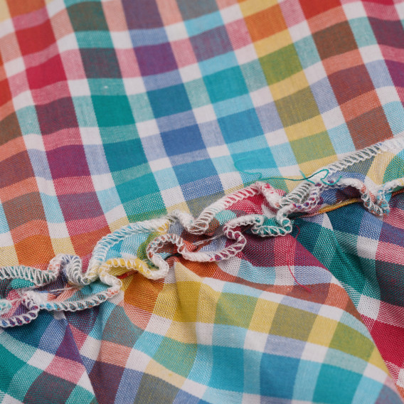 Set de rochie din bumbac cu chiloți în carouri colorate pentru bebeluși Boboli 155467 4
