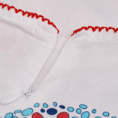 Set de rochie și chiloți de bumbac pentru copii în alb și roșu Boboli 155471 4