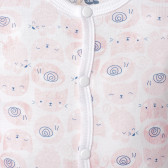 Salopetă din bumbac cu imprimeu de pisoi pentru fetițe, roz Boboli 155612 2
