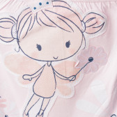 Salopetă scurtă din bumbac cu aplicație pentru fetițe, roz Boboli 155616 3