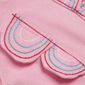 Salopeta scurtă din bumbac cu imprimeu pentru fetițe, roz Boboli 155647 4
