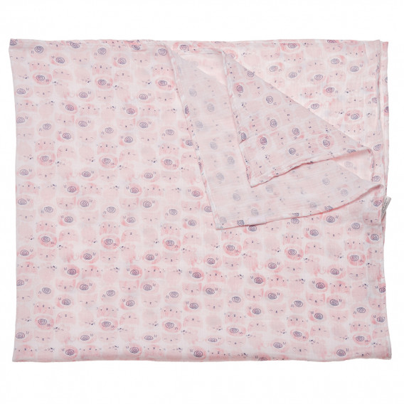 Pătură de bumbac cu imprimeu de pisoi pentru fete, roz Boboli 155672 