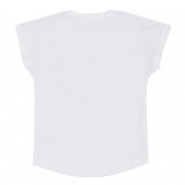 Tricou din bumbac pentru fete, culoare albă Name it 155784 4