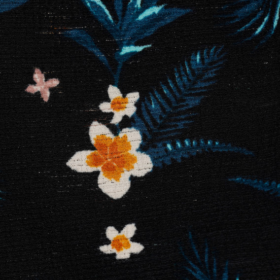 Tricou pentru fete, negru cu flori multicolore KIABI 156082 3