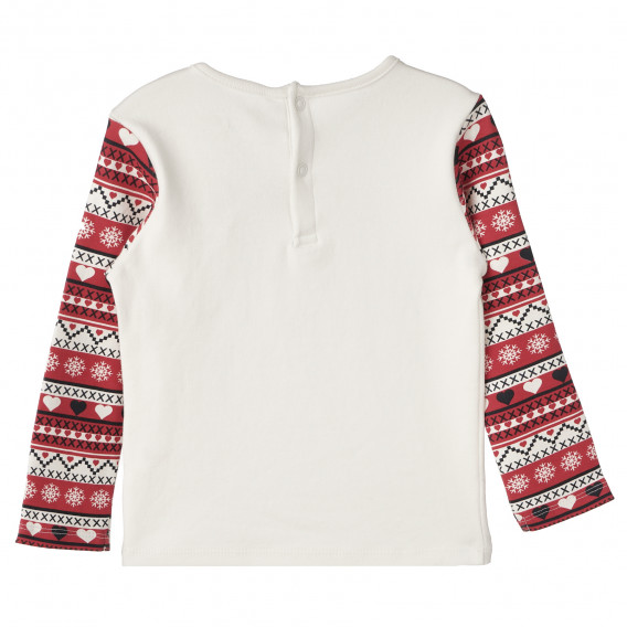 Bluză de bumbac, pentru fete, culoare albă Idexe 156090 4
