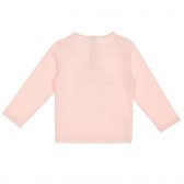 Bluză roz din bumbac cu mâneci lungi și imprimeu grafic pentru fete KIABI 156213 4