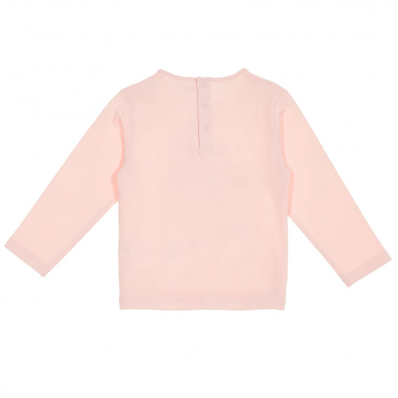 Bluză roz din bumbac cu mâneci lungi și imprimeu grafic pentru fete KIABI 156213 4