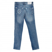 Jeans, albaștri, pentru fete cu detaliu brodat pe buzunar Complices 157225 2