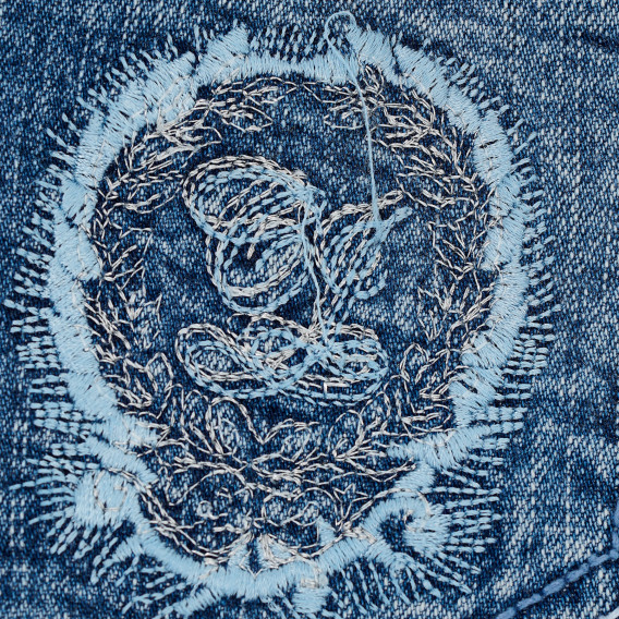 Jeans, albaștri, pentru fete cu detaliu brodat pe buzunar Complices 157226 3