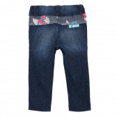 Jeans pentru fete, albaștri cu accente florale Complices 157252 2