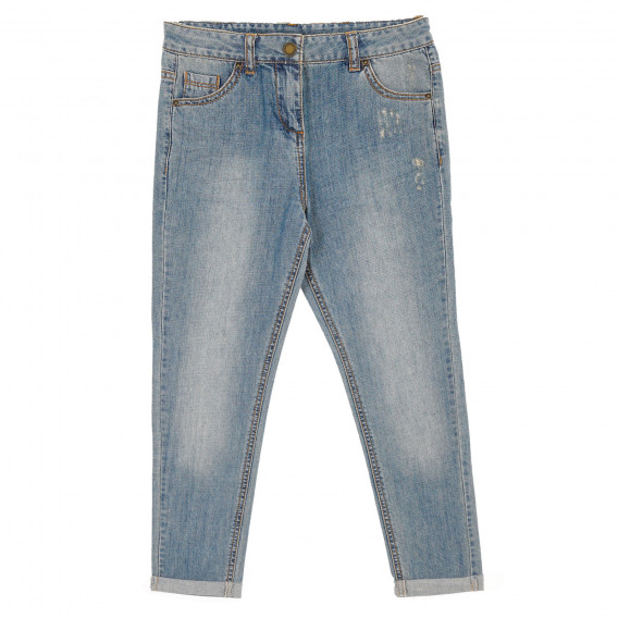 Jeans pentru fete, albaștri cu efect de uzură Tape a l'oeil 157271 