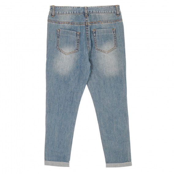 Jeans pentru fete, albaștri cu efect de uzură Tape a l'oeil 157272 2