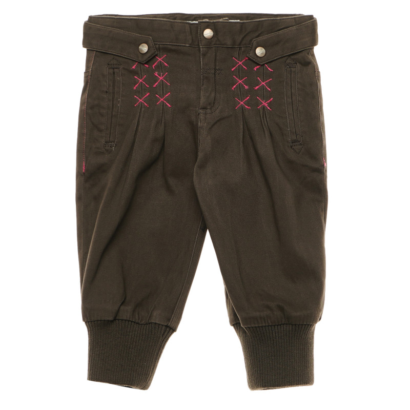 Pantaloni de bumbac maro pentru fete  157763
