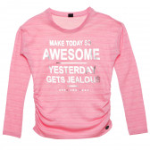 Bluză roz cu imprimeu pentru fete V&D 157780 