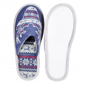 Papuci de acasă cu motive de Crăciun, albastru Benetton 157868 3
