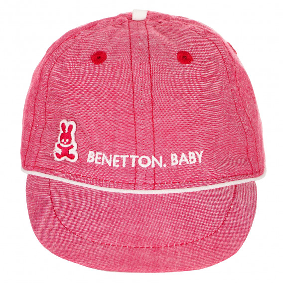 Șapcă din bumbac reversibilă, roșie Benetton 158028 