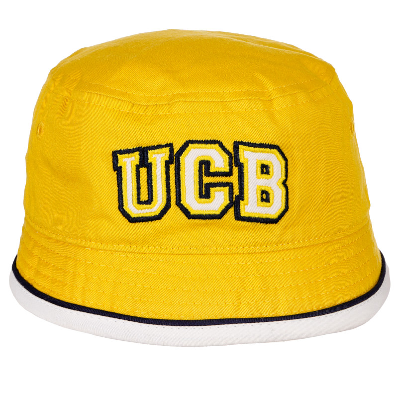 Pălărie din bumbac galben cu margine albă  158034