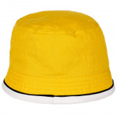 Pălărie din bumbac galben cu margine albă Benetton 158036 3