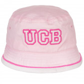 Pălărie din bumbac roz deschis pentru fete Benetton 158052 