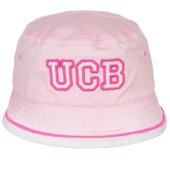 Pălărie din bumbac roz deschis pentru fete Benetton 158052 