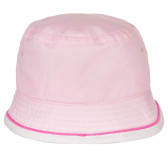Pălărie din bumbac roz deschis pentru fete Benetton 158054 3