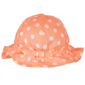 Pălărie din bumbac portocalie cu buline albe pentru fete Benetton 158061 