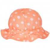 Pălărie din bumbac portocalie cu buline albe pentru fete Benetton 158063 3