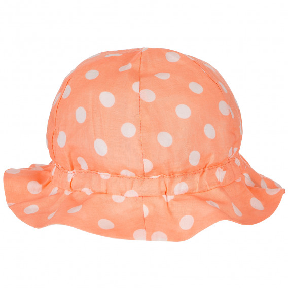 Pălărie din bumbac portocalie cu buline albe pentru fete Benetton 158063 3