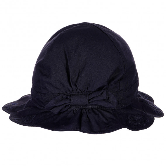 Pălărie de bumbac cu fundiță  în albastru pentru fete Benetton 158067 