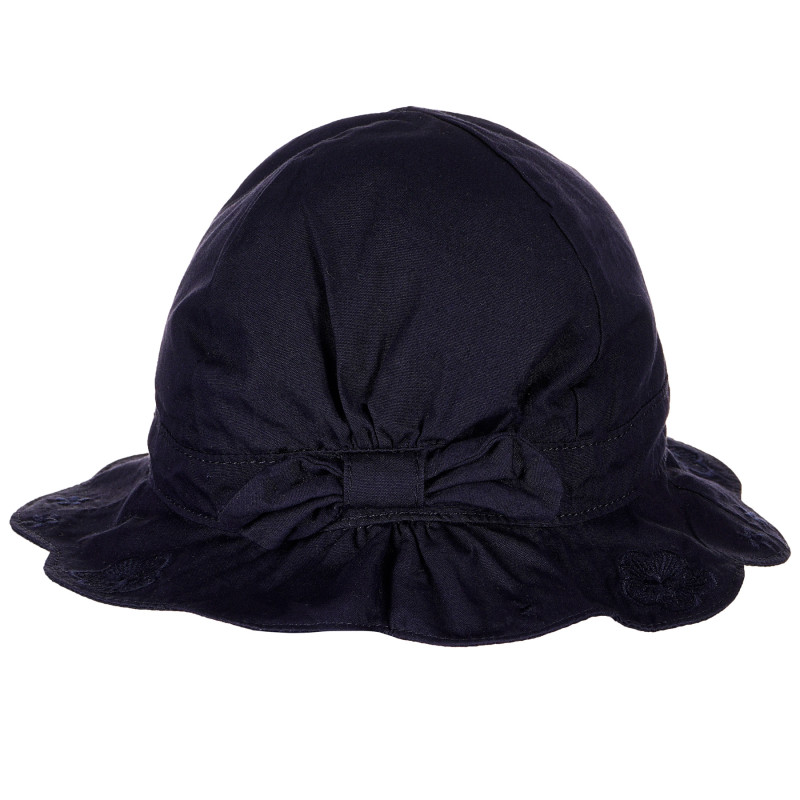Pălărie de bumbac cu fundiță  în albastru pentru fete  158067