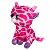 Girafă de pluș cu ochi brocart - roz, 18 cm Amek toys 159492 3