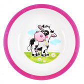 Bol - vacă roz, plastic 270 ml Canpol 159547 