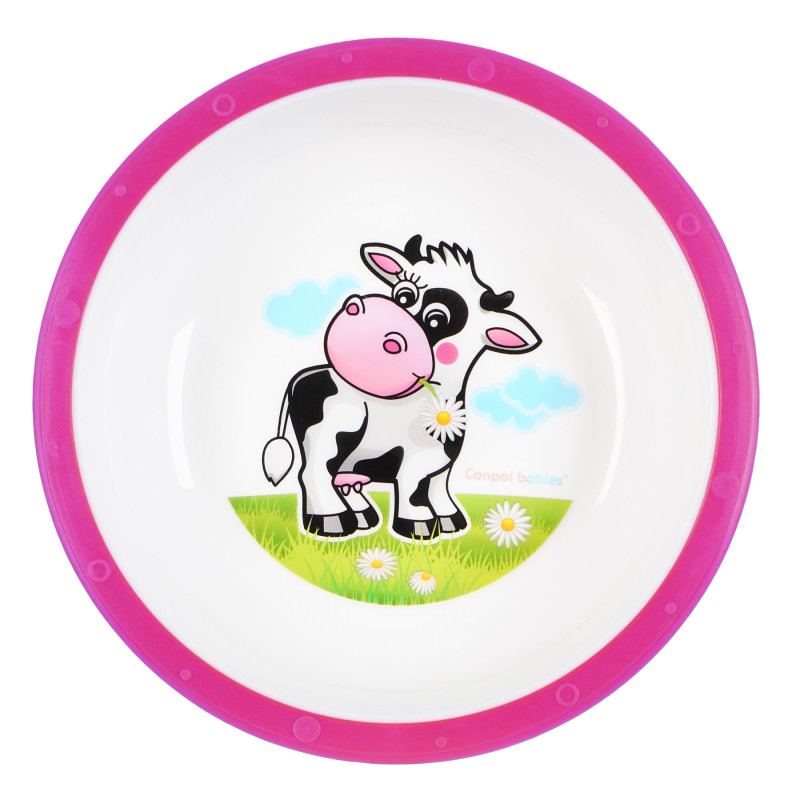Bol - vacă roz, plastic 270 ml  159547