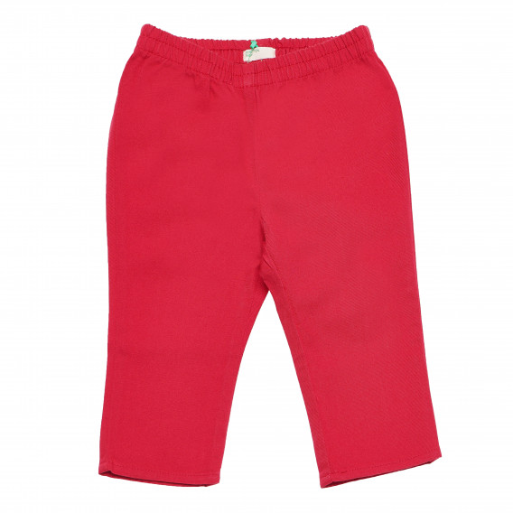 Pantaloni de bumbac roșu, pentru o fată Benetton 159930 