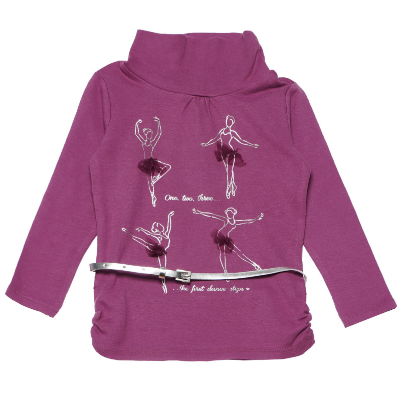 Bluză tip polo pentru fete, violet  160323