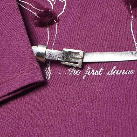 Bluză tip polo pentru fete, violet Idexe 160325 3