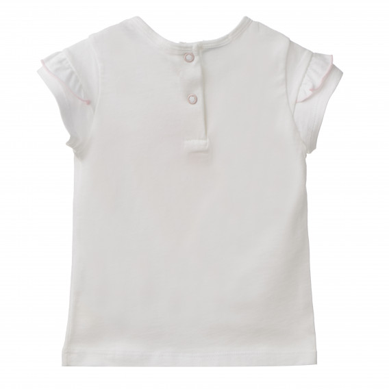 Bluză albă din bumbac pentru fetițe Benetton 160390 4